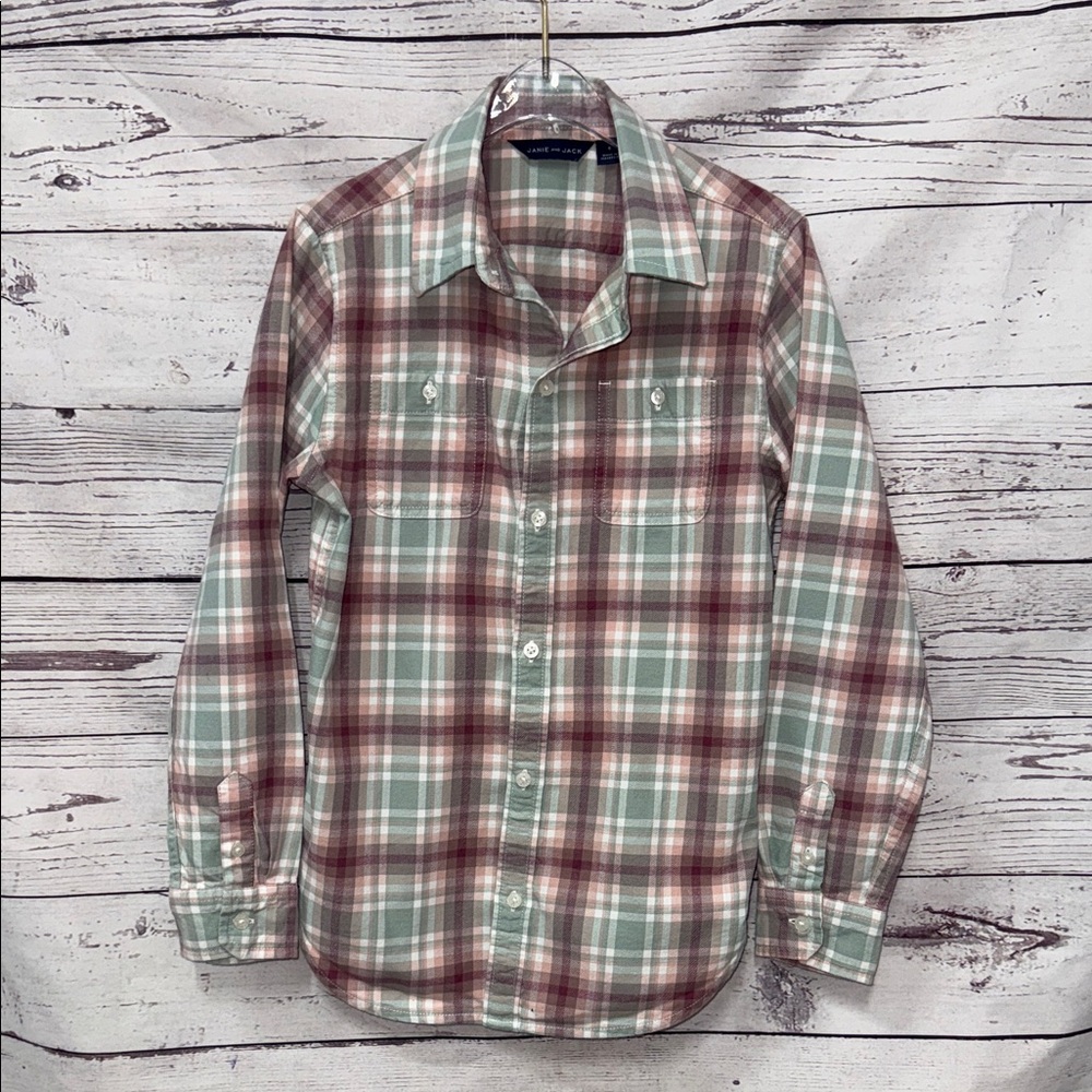 Janie and Jack Plaid Long Sleeve Shirt Size 8